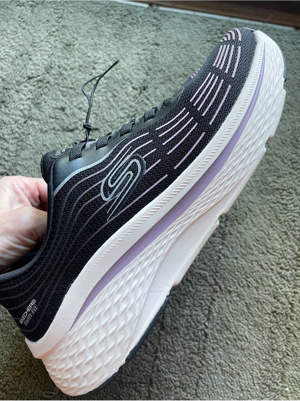 Skechers HANDS FREE Sz 8.5 Black & Lavender Athletic Walking Sneakers - Picture 6 of 7